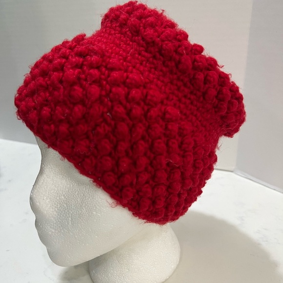 Accessories - Handmade Red Knit Beanie